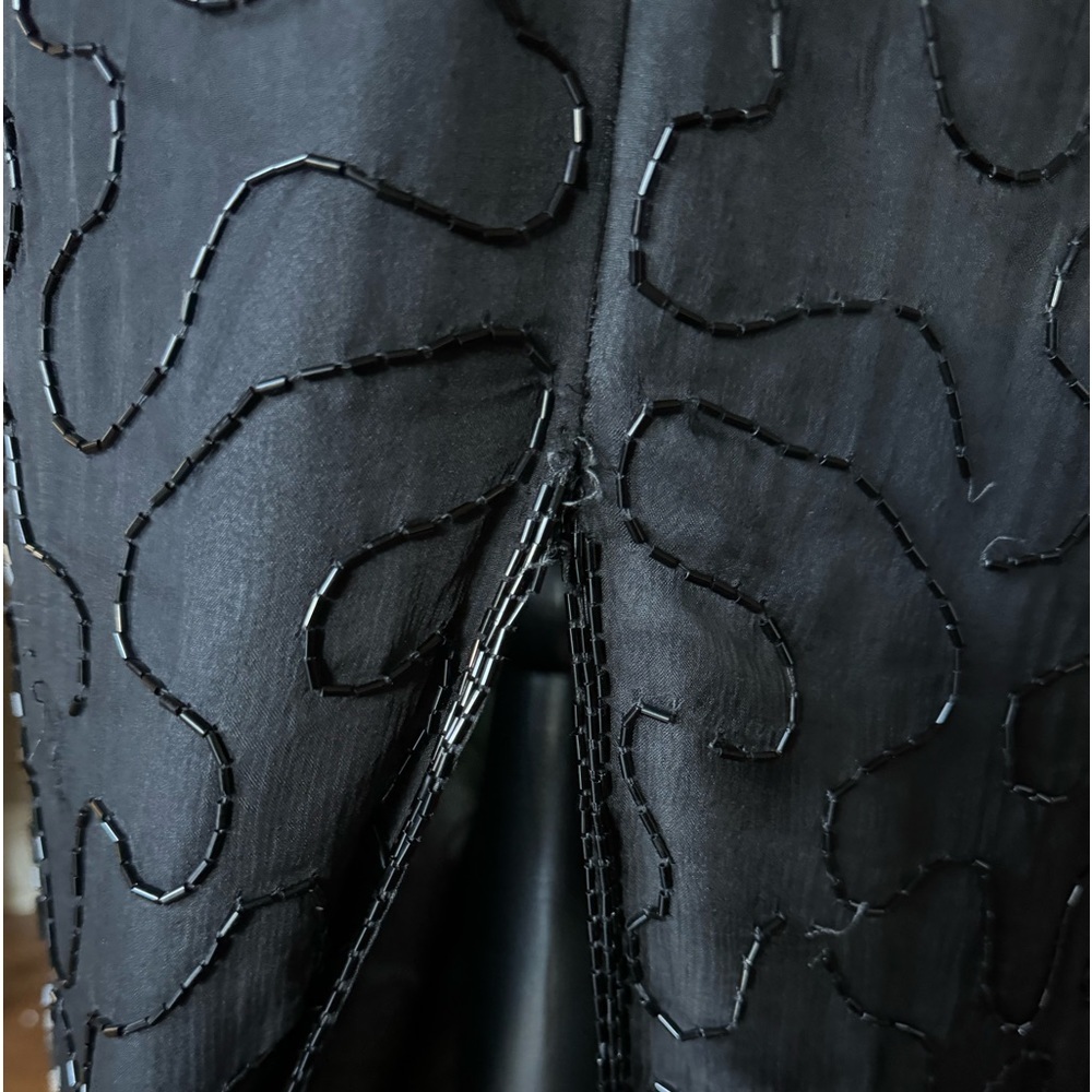 Vintage Lawrence Kazer Silk Black Beaded Gown - Picture 11 of 17